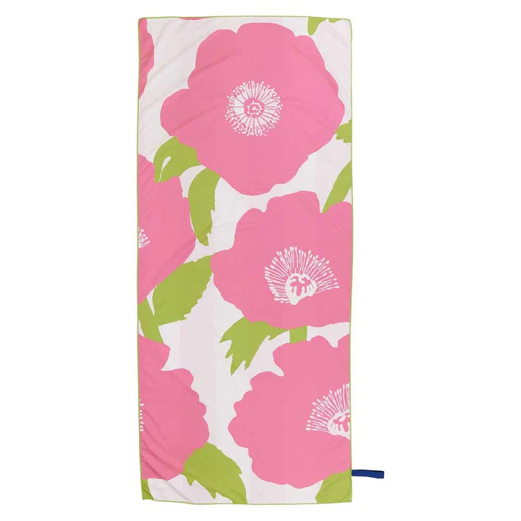 Pink Poppies Reversible Beach Towel