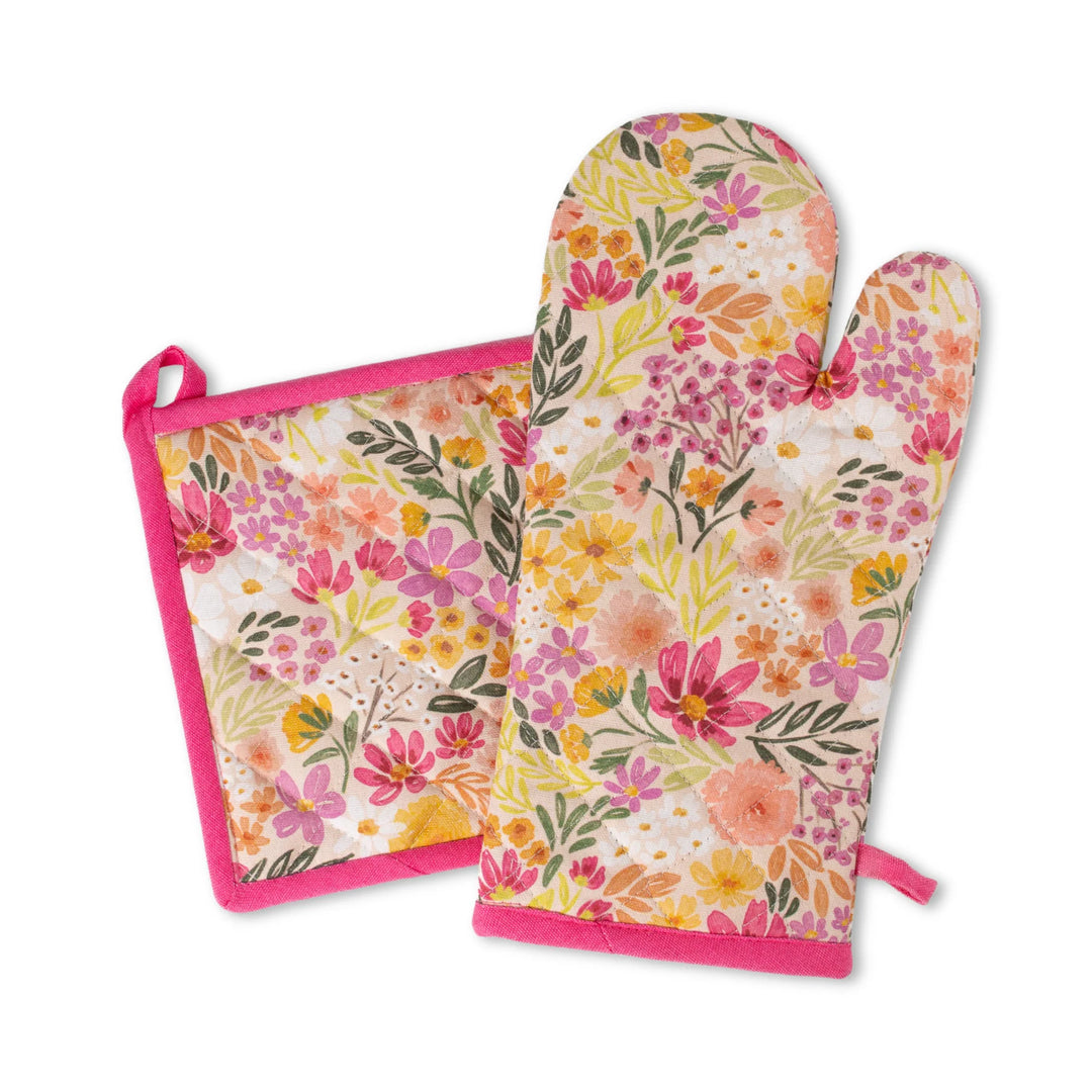 Primrose Petals Oven Mitt & Pot Holder Set