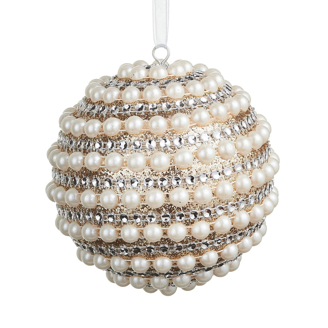4 Pearled Ball Ornament