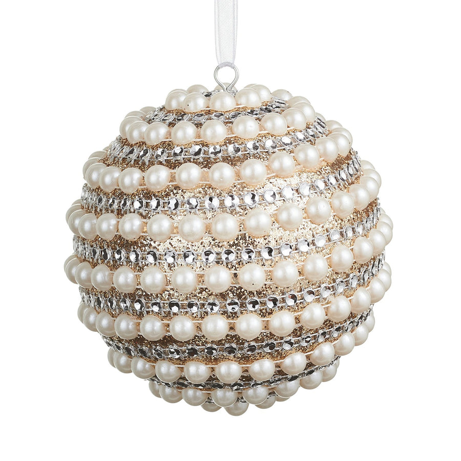 4 Pearled Ball Ornament