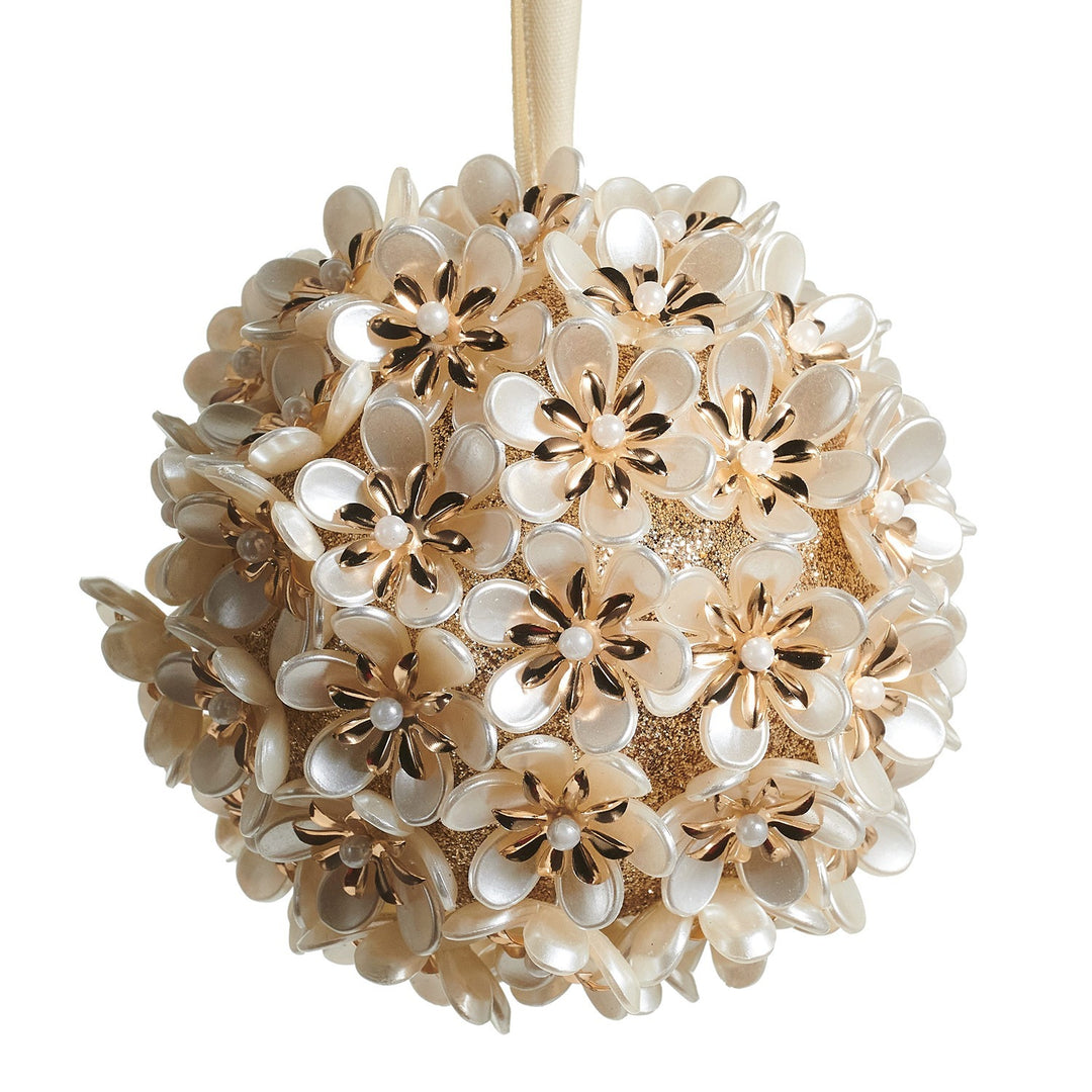 4 Pearl Floral Ball Ornament