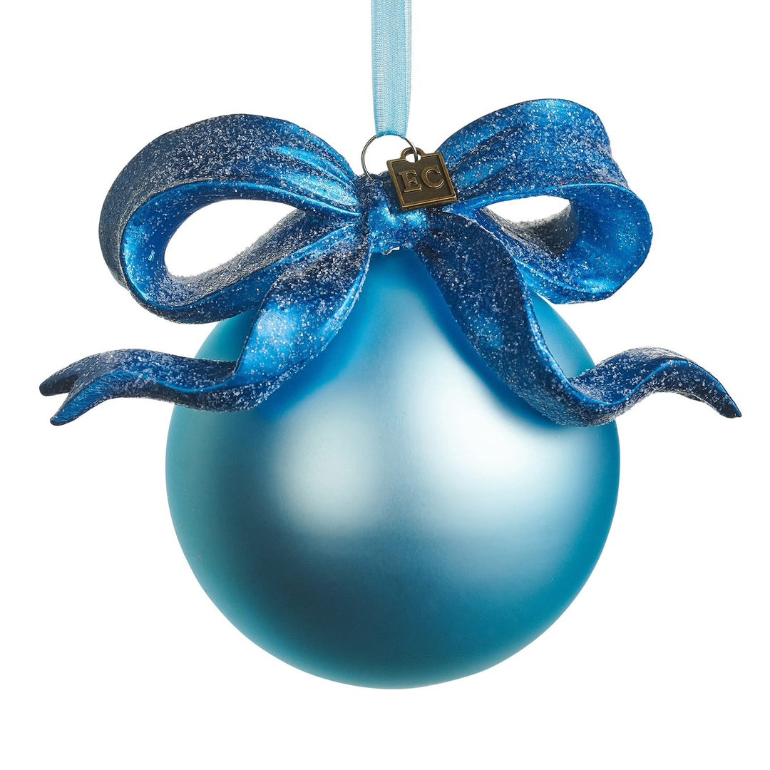 EC 5.5 Blue Ribbon Ball Ornament