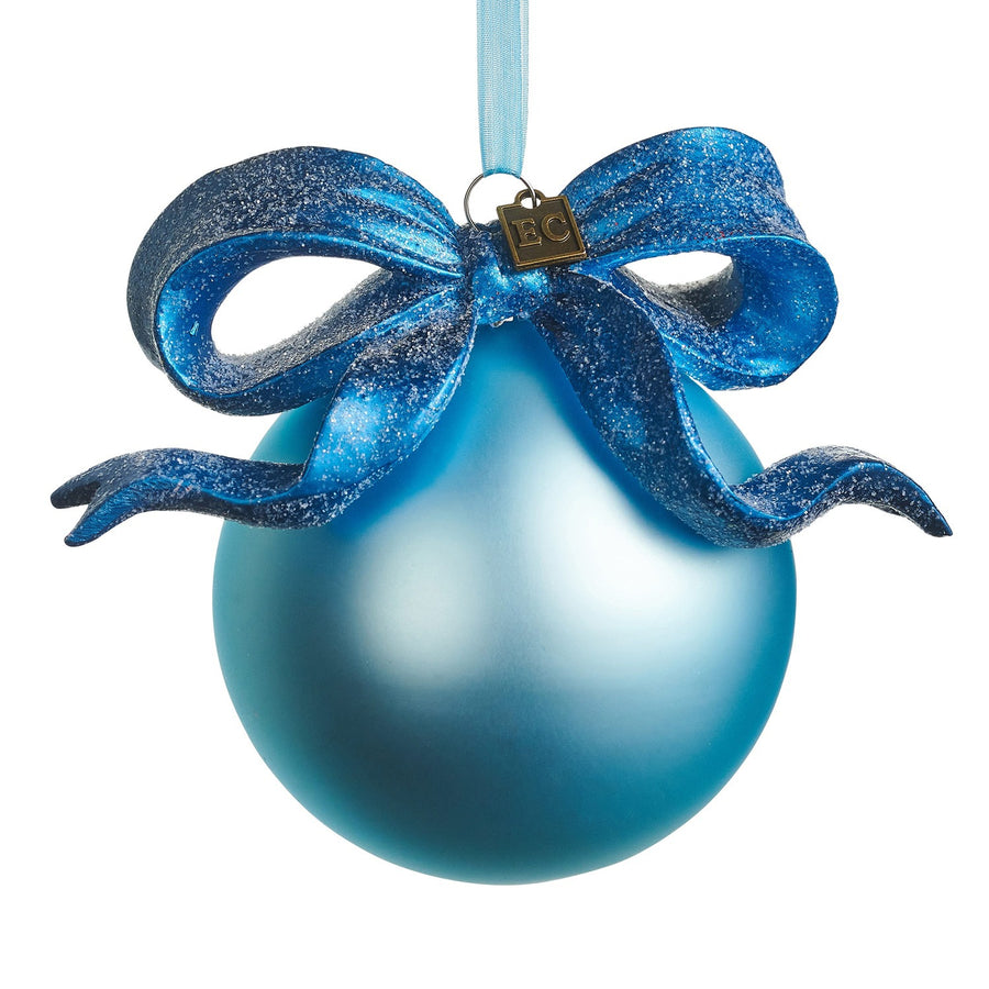 EC 5.5 Blue Ribbon Ball Ornament
