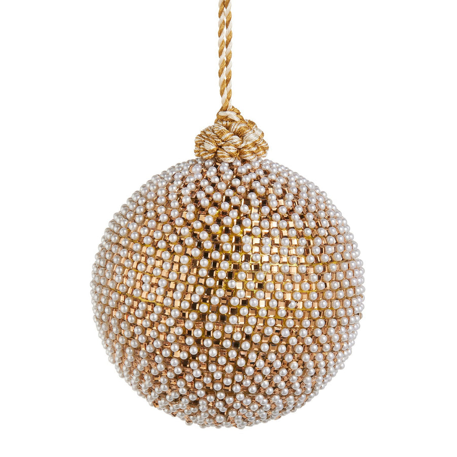 3.5 Gold Pearl Ball Ornament