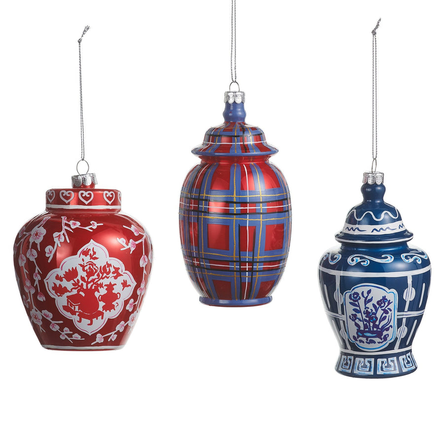 5 Dressed in Plaid Chinoiserie Ornament