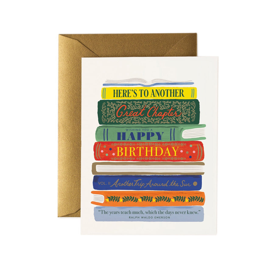 Book Stack Birthday Card