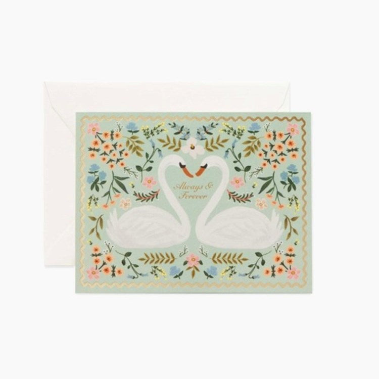 Always & Forever Swans Wedding Card