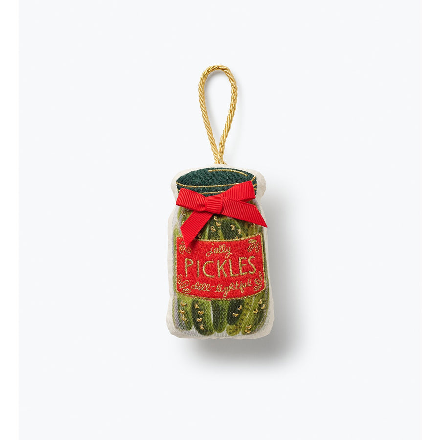 Pickle Jar Embroidered Ornament