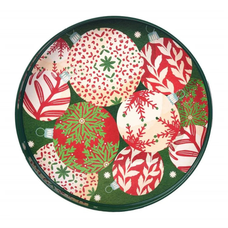Scandi Ornaments 15" Round Tray