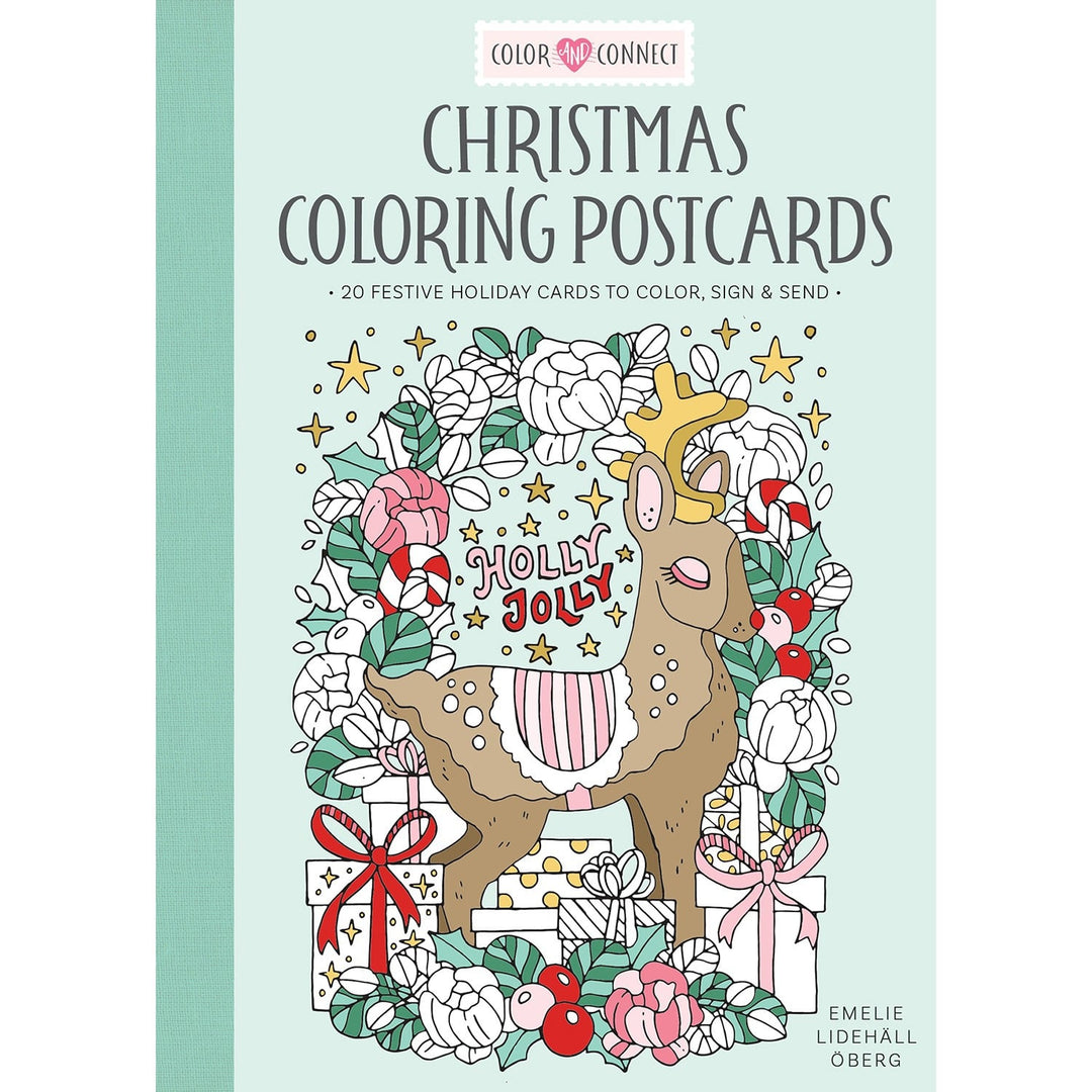 Christmas Coloring Postcards, Set Of 20 Festive Holiday Cards