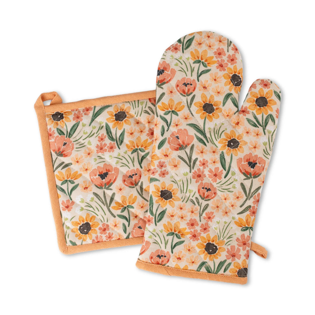 Sunny Poppies Oven Mitt & Pot Holder Set