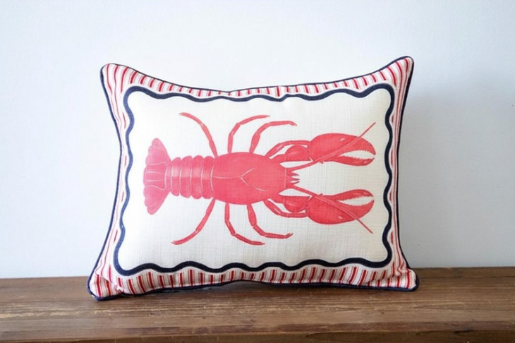 Ticking Lobster Hometown Pillow, 20" x 14"