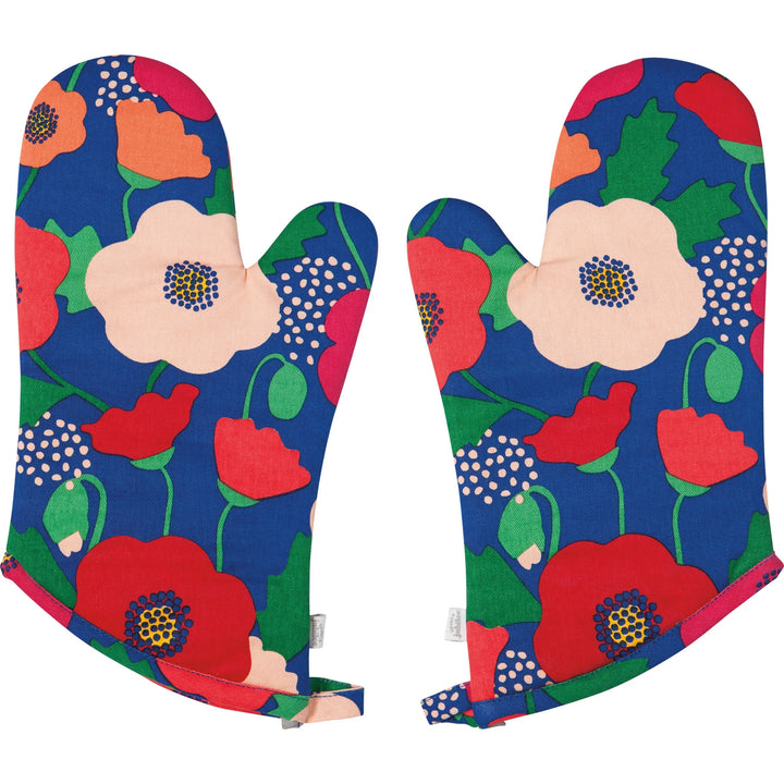 Poppy Oven Mitts, Set Of 2
