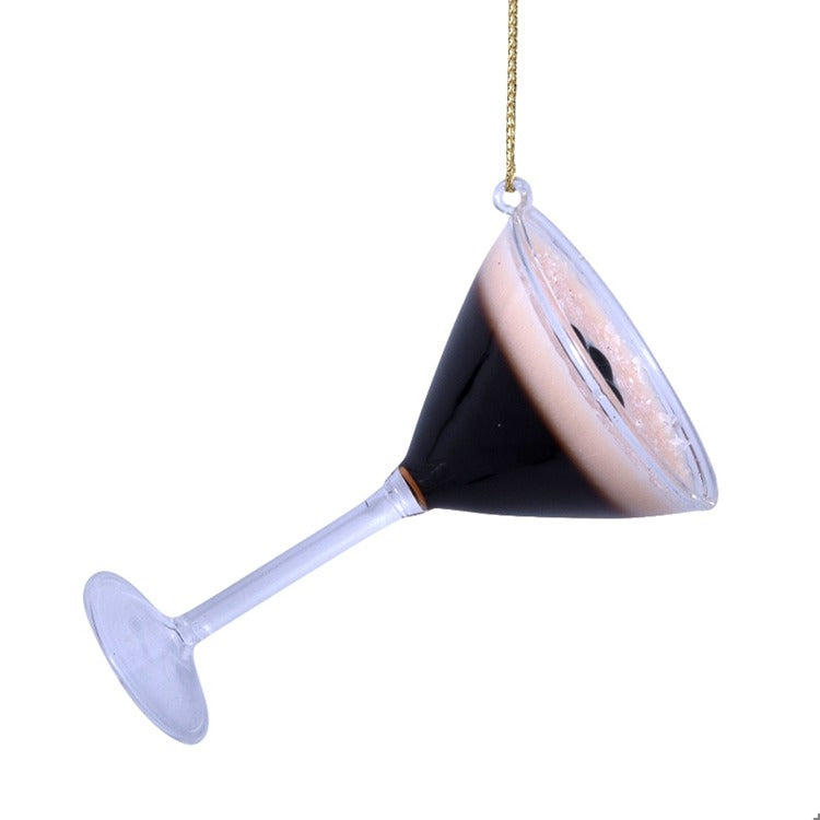 Ornament glass brown espresso martini H3.5"