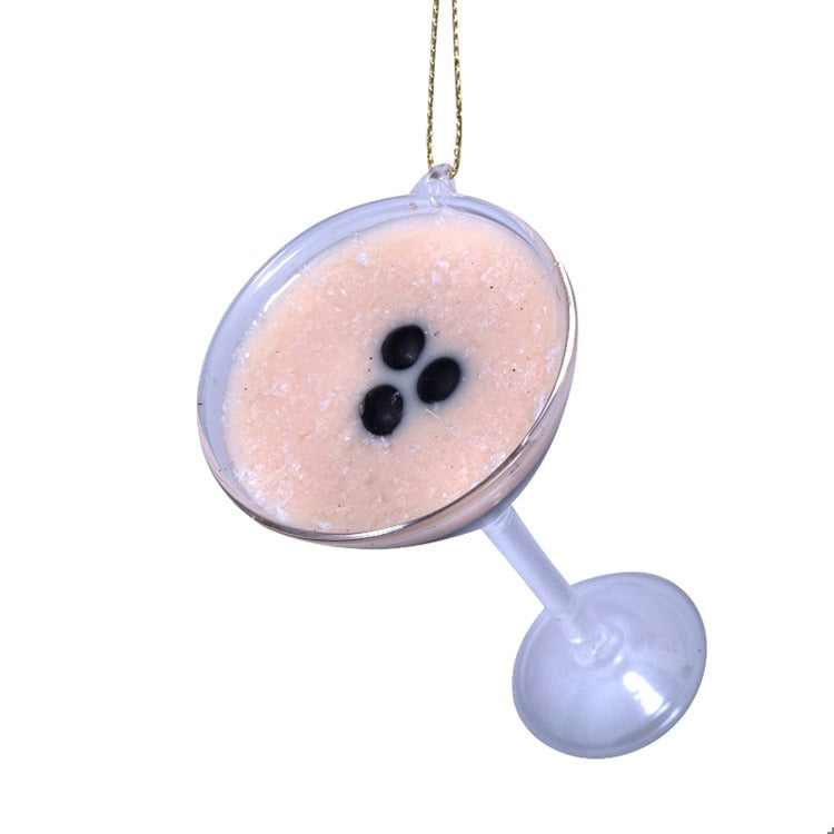 Ornament glass brown espresso martini H3.5"