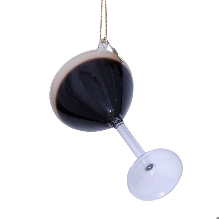 Ornament glass brown espresso martini H3.5"