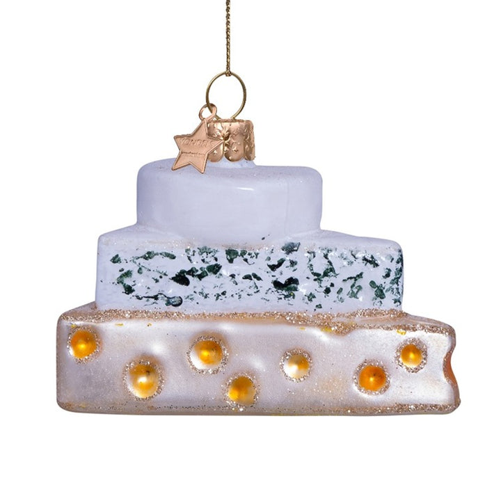 Ornament glass triple cheese H2.25"
