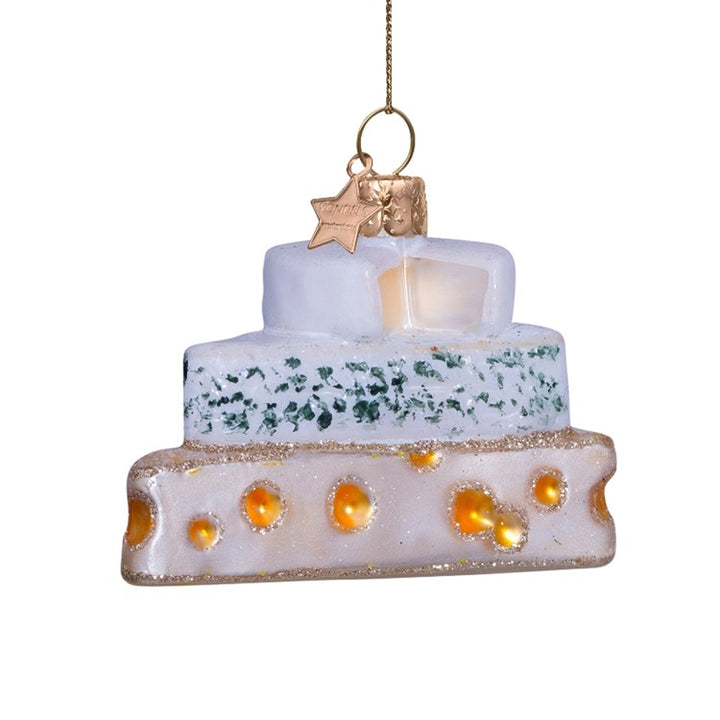 Ornament glass triple cheese H2.25"