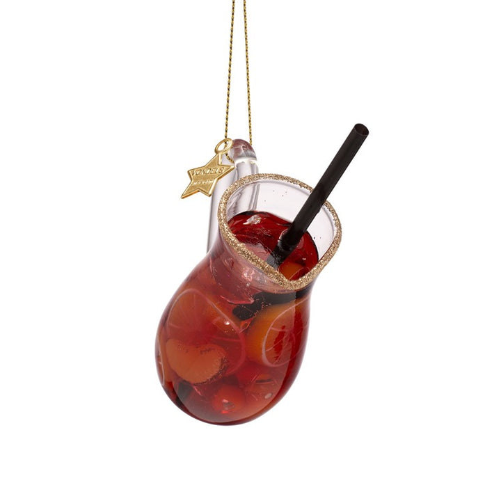 Ornament glass red wine sangria can H5.25"