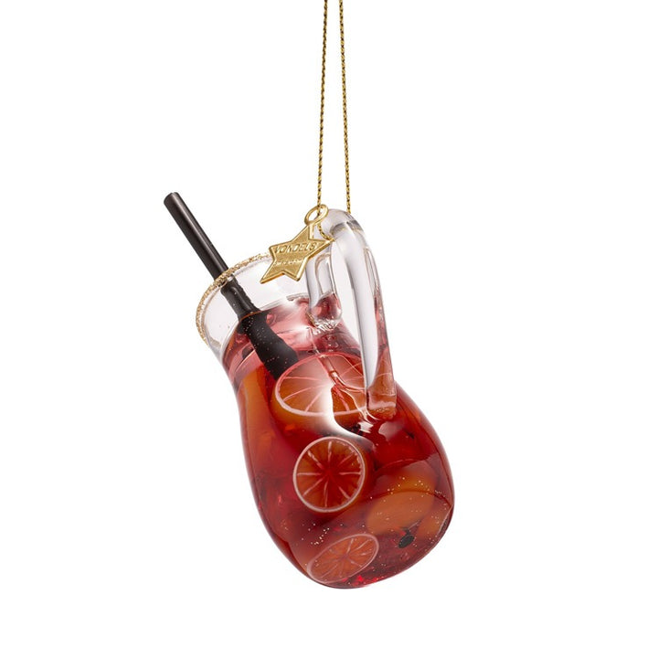 Ornament glass red wine sangria can H5.25"