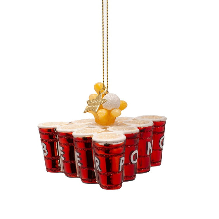 Ornament glass beer pong H2"