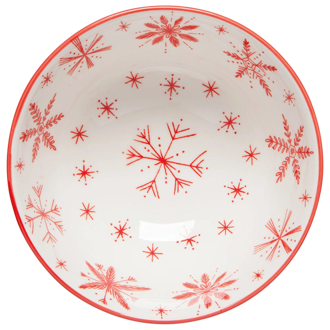 Snowflakes Stamped Christmas Bowl, 4"