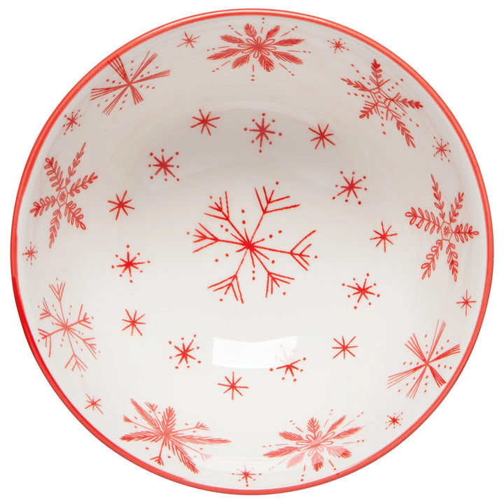 Snowflakes Stamped Christmas Bowl, 4"