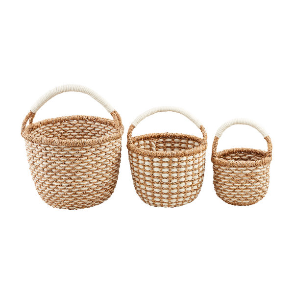 Cream/Natural Woven Basket Large