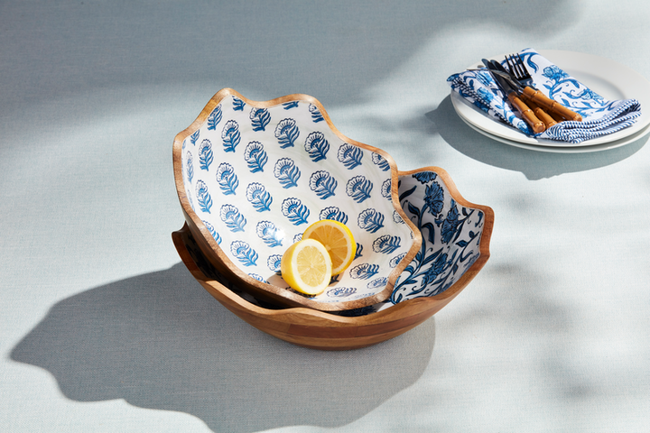 Block Print Enamel Bowl