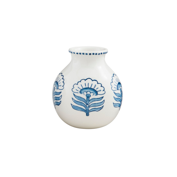 Blue Buti Block Print Flower Vase