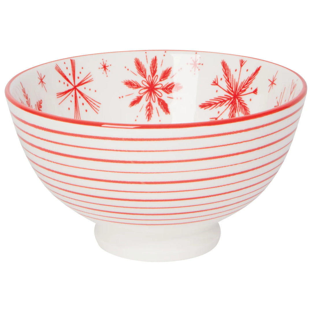 Snowflakes Stamped Christmas Bowl, 4"