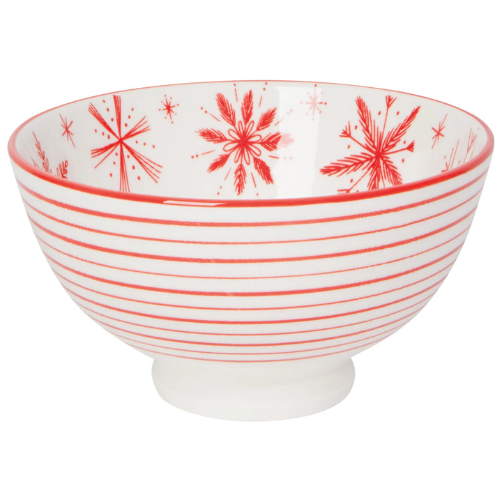 Snowflakes Stamped Christmas Bowl, 4"