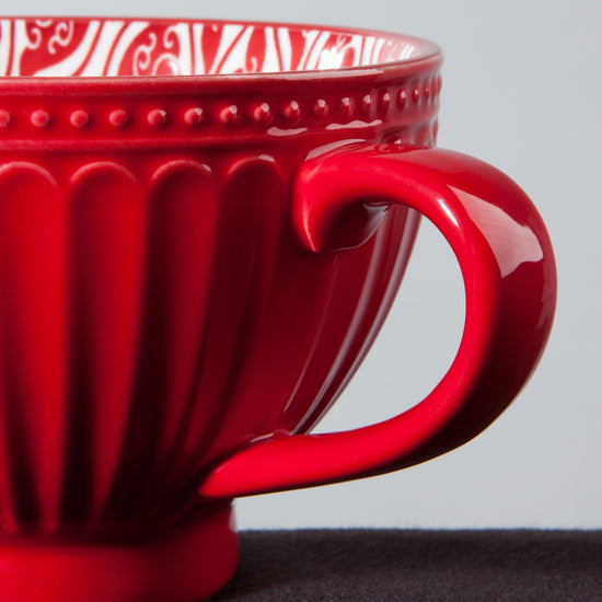 Carmine Stamped Latte Mug
